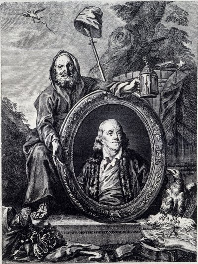 Benjamin Franklin (1706-1790) amerikai politikus, emlékműíró, röpirattárius és fizikus portréja alkotó: Unknown artist