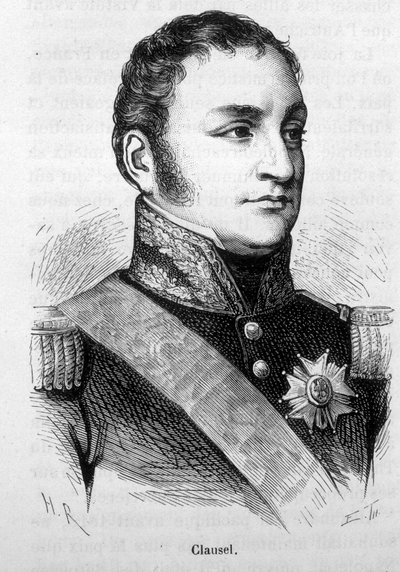 Bertrand Clausel (vagy Clauzel) (1772 - 1842) portréja. század végi metszet a „Histoire de France”-ban, H. Martin. alkotó: Unknown artist