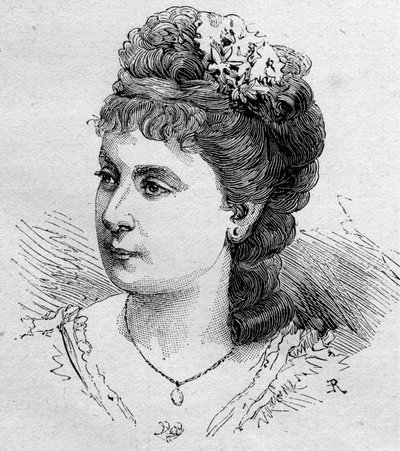 Blanche Beretta (Beretta) (szül. 1855) portréja, francia komikus, a Comedie Francaise tagja 1875-től 1901-ig. Metszet a „” Le Monde Illustré”” n¡1168-ban, 1879. augusztus 16.. alkotó: Unknown artist