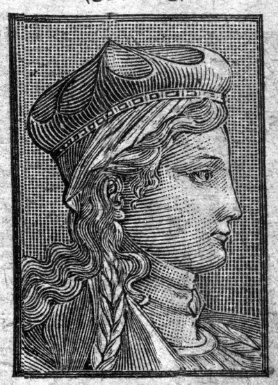Brunehaut (vagy Brunehilde) (kb. 534-613) I. Sigebert feleségének portréja. alkotó: Unknown artist