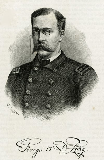 Georges Washington De Long kapitány (1844-1881) portréja a La Jeannette legénységéről, az északi sarki küldetéshez. Metszet a „Le voyage de la Jeannette” illusztrálására alkotó: Unknown artist