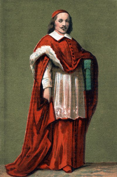 Jules Mazarin (Giulio Raimondo Mazzarino vagy Mazarino) bíboros (1602-1661) portréja, 1854-es metszet. alkotó: Unknown artist