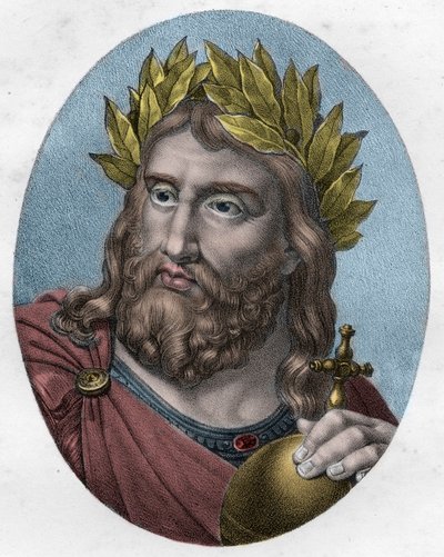 Nagy Károly portréja (I. Károlyt Nagynak nevezte, Carolus Magnus, 742-814), a frankok királyát - Nagy Károlyt, a frankok királyát - metszet alkotó: Unknown artist
