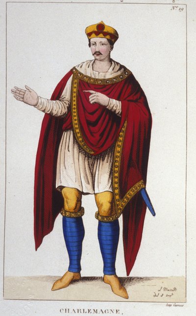 Nagy Károly vagy I. Nagy Károly (742 - 814) frankkirály portréja, vésett 1830 alkotó: Unknown artist