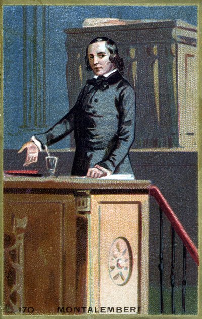 Charles Forbes, Montalembert gróf (1810-1870), francia újságíró és politikus portréja. A 19. század végének kromolitográfiája. alkotó: Unknown artist
