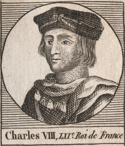 VIII. Károly (1470-1498), a Valois-dinasztia francia királyának portréja – VIII. Károly (1470-98) francia király – metszet az „Instruction sur l