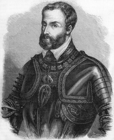 V. Károly (1500-1558), a Szent Germán Birodalom 1519-től 1556-ig tartó császárának portréja. 19. századi metszet. alkotó: Unknown artist