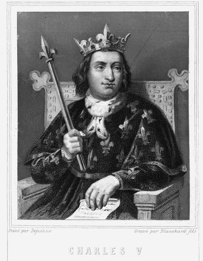 Portrait of Charles V the Sage (1338 - 1380), King of France - in “Histoire des Français”” by Lavallée, engraving, sd. alkotó: Unknown artist