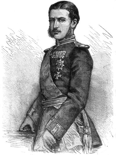 Károly de Hohenzollern (1839-1914), Románia visszanyerő hercegének, majd I. Károly királyának (I. Károly) portréja – Metszet a „The Illustrous Journal”-ban” alkotó: Unknown artist