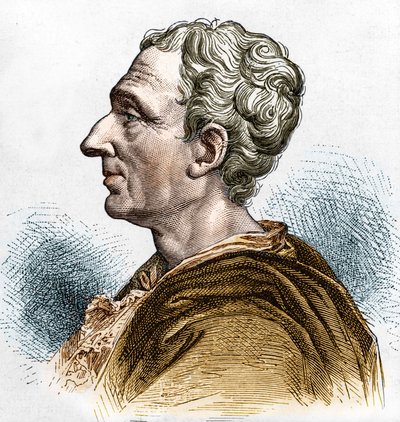 Charles de Secondat (1689-1755), De La Brède báró és Montesquieu portréja. századi metszet. alkotó: Unknown artist