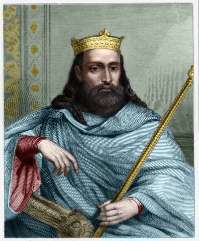 Clotaire (Clothaire) I (497 - 561), Neustria királyának és a frankok királyának portréja - Lavallee „Histoire des Francais”-jában, metszet, sd. alkotó: Unknown artist