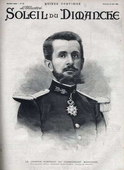 Jean Baptiste Marchand (1863-1934) parancsnok portréja. Metszet a „” Le-sun-du-sunday”-ban, június 25 alkotó: Unknown artist