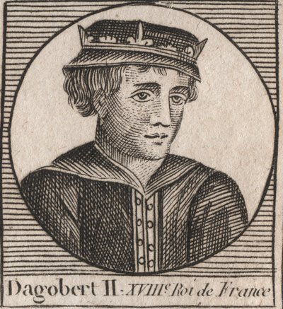 II. Dagobert, a 711a 716. évi frankok királyának portréja – II. Dagobert (676-679), Ausztrália királyának portréja – metszet az „Instruction sur l