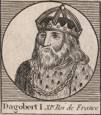 Dagobert, a frankok királyának portréja 628-tól 638-ig - Dagobert (605-39), a frankok királya - metszet az „Instruction sur l