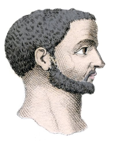 Diocletianus (Gaius Aurelius Valerius Diocletianus, 245-316), római császár 284-től 305-ig portréja. Metszet a XIX. alkotó: Unknown artist
