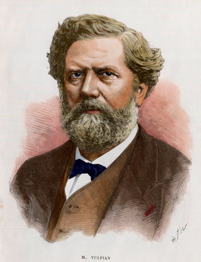 Edme Felix Alfred Vulpian (1826-1887) francia orvos és fiziológus portréja. századi metszet. Magángyűjtemény. alkotó: Unknown artist