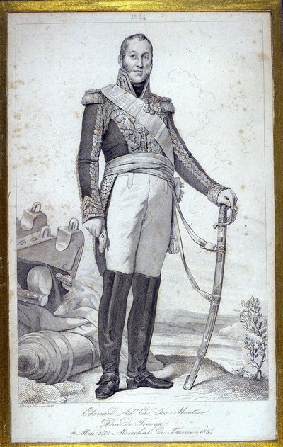 Edouard Adolphe Casimir Joseph Mortier, Trevise hercegének (1768-1835), francia Marechalnak portréja. századi metszet. alkotó: Unknown artist