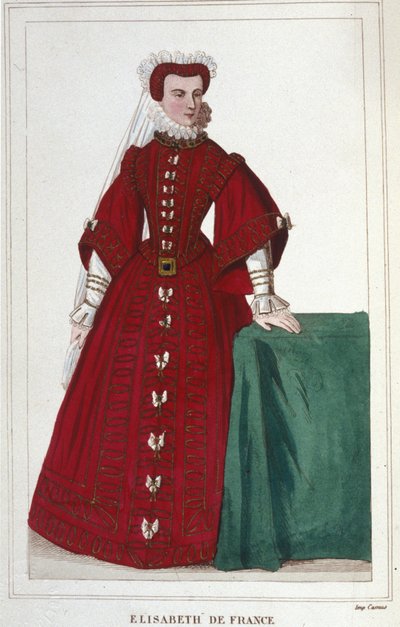 Francia Erzsébet portréja 1545 - 1568 II. Henrik lánya és Medici Katalin (Caterina de Medici) 1830-as metszet alkotó: Unknown artist