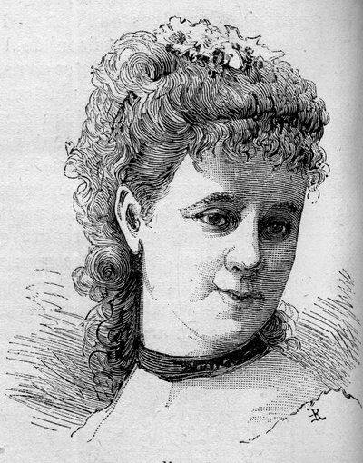 Emilie Broisat (1848-1929) francia komikus, a Comedie Francaise tagja portréja. Metszet a „” Le Monde Illustré”” n¡1168-ban, 1879. augusztus 16.. alkotó: Unknown artist