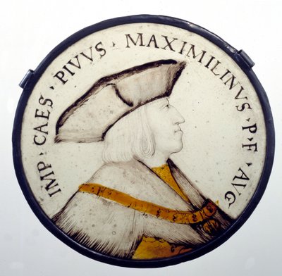 Habsburg I. Maximilian császár (1459-1519) portréja. 16. századi ólomüveg. Párizs, a Becsületrend Múzeuma alkotó: Unknown artist
