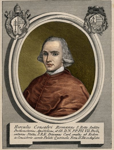 Ercole (Hercules) Consalvi (1757-1824), VII. Pius bíboros államtitkárának portréja. századi metszet. alkotó: Unknown artist