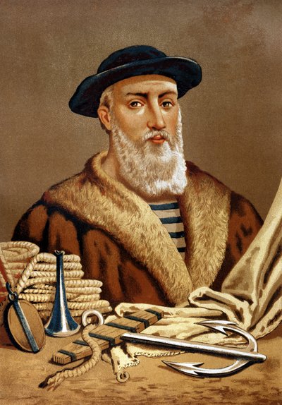 Fernando de Magellan portréja. portugálul Fern¿o de Magalh¿es portugál navigátor (1480-1521). híres férfiak és nők után. Barcelona 1877. alkotó: Unknown artist