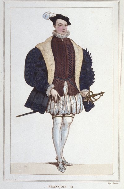 II. Francois (1544-1560), francia király portréja, metszet 1830-ból alkotó: Unknown artist