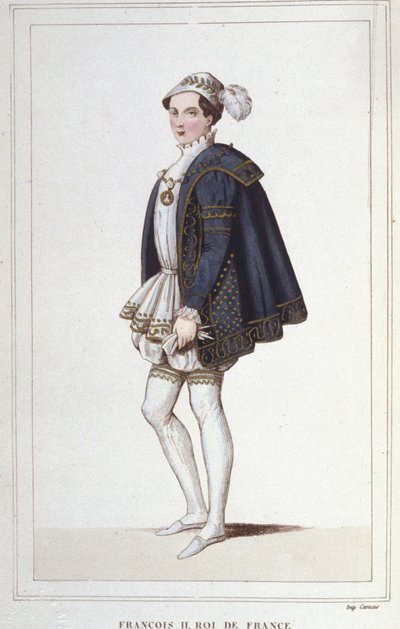 II. Francois (1544-1560), francia király portréja, metszet 1830-ból alkotó: Unknown artist