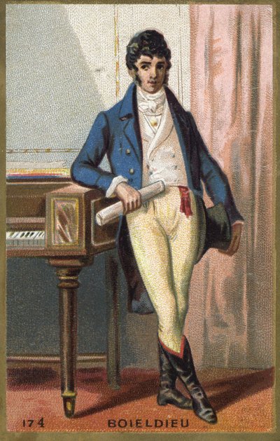 François Adrien Boieldieu (1775-1834) francia zeneszerző portréja. A 19. század végének kromolitográfiája. alkotó: Unknown artist