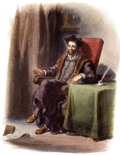 François Rabelais ülő portréja (1483-1553) – a „Le Plutarque francais”-ban”, Ed. Mennechet alkotó: Unknown artist