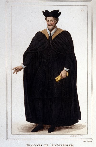 François de Fougerolles latinista, az orvostudomány doktora portréja. században élt. Metszet 1830-ból. alkotó: Unknown artist