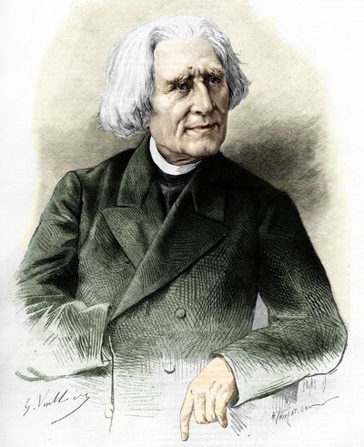 Liszt Ferenc (1811-1886) magyar zeneszerző és zongoraművész portréja. alkotó: Unknown artist