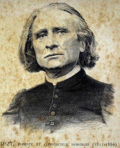 Liszt Ferenc magyar zongoraművész és zeneszerző (1811 - 1886) portréja - a „Les Contemporains” című kötetben, n.d. század vége. alkotó: Unknown artist