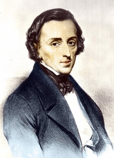 Frederick Chopin (1810-1849) lengyel zeneszerző portréja. alkotó: Unknown artist
