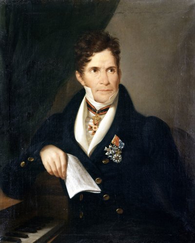 Gaspare Spontini portréja. Olasz zeneszerző (1774-1851).A XIX. század névtelen festménye. Galleria d