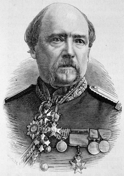 Coffinières tábornok portréja. század végi metszet a „Histoire de France”-ban, H. Martin. alkotó: Unknown artist