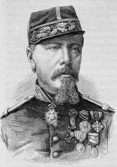 Lecomte tábornok portréja, akit 1871-ben lőttek le a felkelők. A 19. század végi metszet a „Histoire de France”-ban, H. Martin. alkotó: Unknown artist