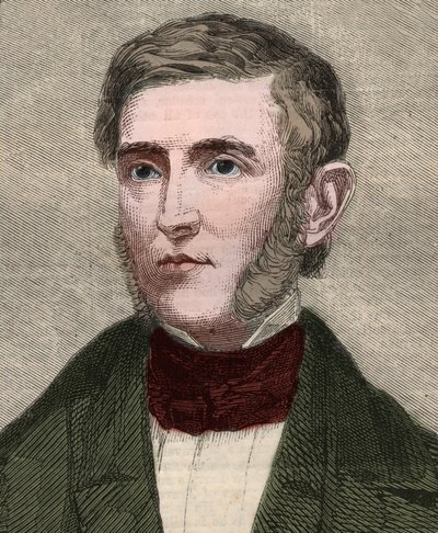 George Bancroft (1800-1891) amerikai történész és politikus portréja. Metszet az 1858. január 23-i „” The illustrated London News”-ba. alkotó: Unknown artist