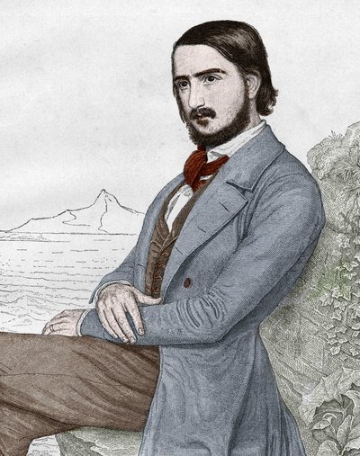 Georges (Georg) Herwegh (1817-1875) német költő portréja, C. HITZ festménye alapján. alkotó: Unknown artist