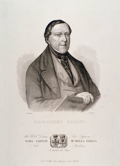 Gioacchino Rossini portréja (metszet alkotó: Unknown artist