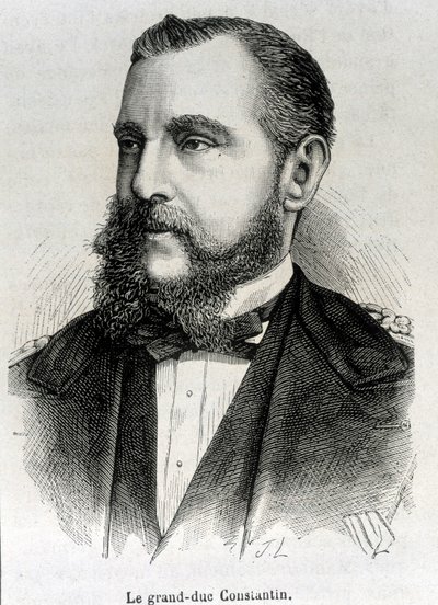 Konstantin nagyherceg (1779-1831), lengyel alelnök portréja. század végi metszet a „Histoire de France”-ban, H. Martin. alkotó: Unknown artist