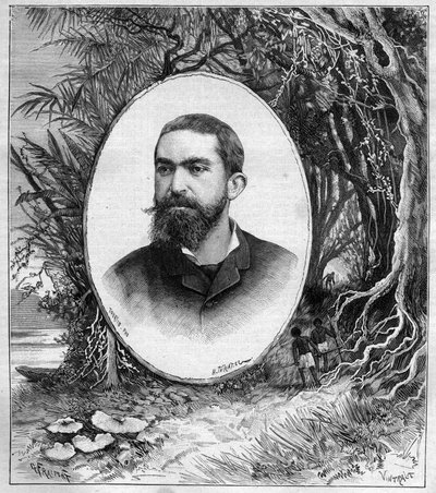 Henri Coudreau (1859-1899), földrajzprofesszor és az Amazonas felfedezője (Brazília) portréja – metszet a Journal des voyages 1889-ben alkotó: Unknown artist