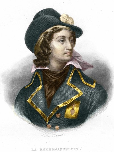 Henri du Vergier, La Rochejaquelein (vagy Verger de La Rochejacquelein) gróf portréja (1772-1794), Vendeen tábornok 1854-es metszete alkotó: Unknown artist