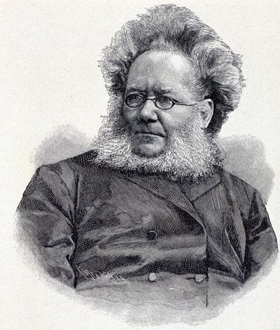 Henrik (Henri) Johan Ibsen (1828-1906) norvég költő és drámaíró portréja, metszet XIX. alkotó: Unknown artist