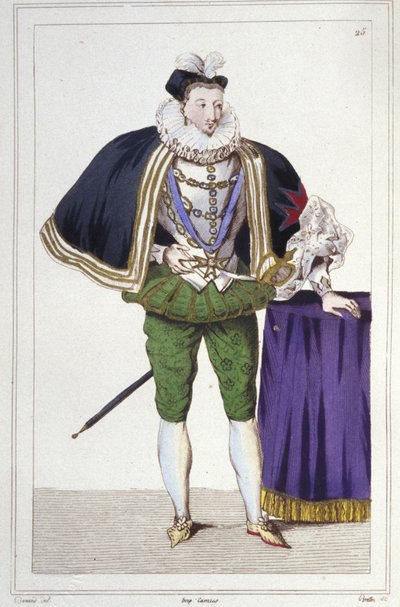 III. Henrik (1551-1589), francia király portréja. 1830-as metszet alkotó: Unknown artist