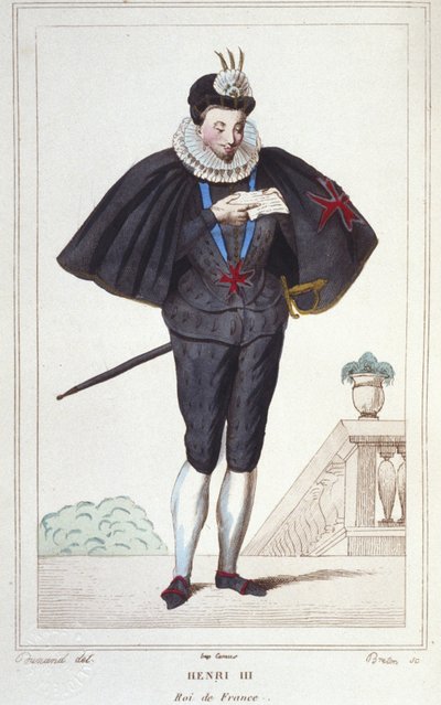 Henrik (1551-1589), francia király portréja. 1830-as metszet alkotó: Unknown artist