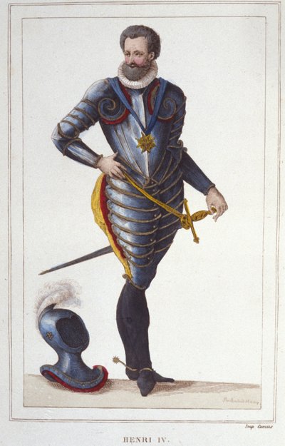 IV. Henrik (1553-1610), francia király portréja, 1830-as metszet alkotó: Unknown artist