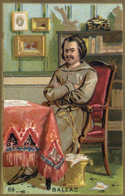 Honoré de Balzac (1799-1850) francia író portréja. 19. századi kromolitográfia. alkotó: Unknown artist