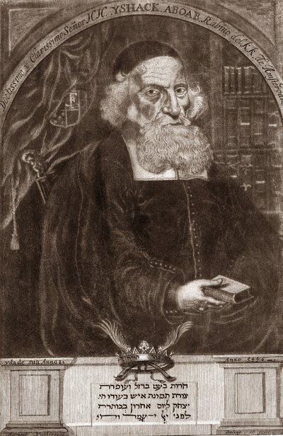 Isaac Aboab da Fonseca (1605-1693) portréja – Isaak Aboab Foonseca – rabbi, tudós, kabbalista és író alkotó: Unknown artist