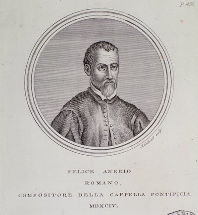 Felice Anerio olasz zeneszerző portréja (metszet alkotó: Unknown artist